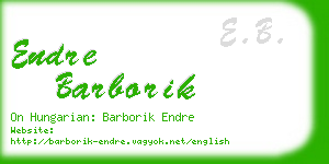 endre barborik business card